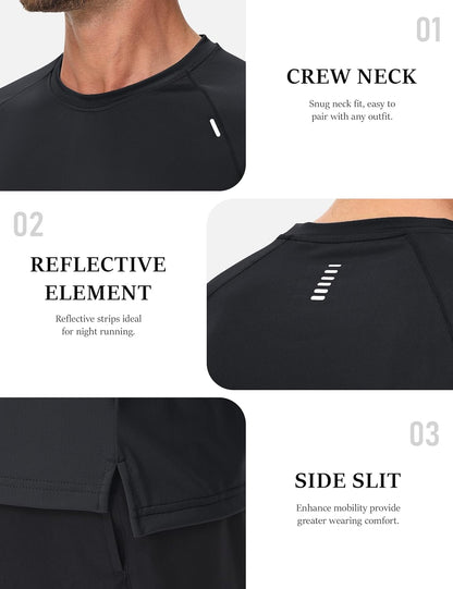 Men'S Dry Fit Shirts Mesh Short Sleeve Athletic Lightweight Workout Performance Hiking Shirt