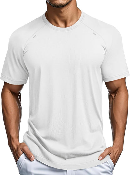 Men'S Dry Fit Shirts Mesh Short Sleeve Athletic Lightweight Workout Performance Hiking Shirt