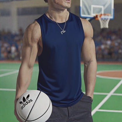 Summer Men'S Gym Tank Top Fitness Training Clothing Quick-Drying Loose Bodybuilding Sleeveless Shirt Men Fashion Basketball Vest