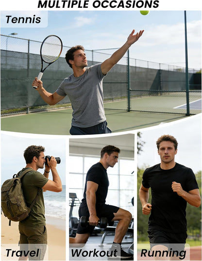 Men'S Dry Fit Shirts Mesh Short Sleeve Athletic Lightweight Workout Performance Hiking Shirt