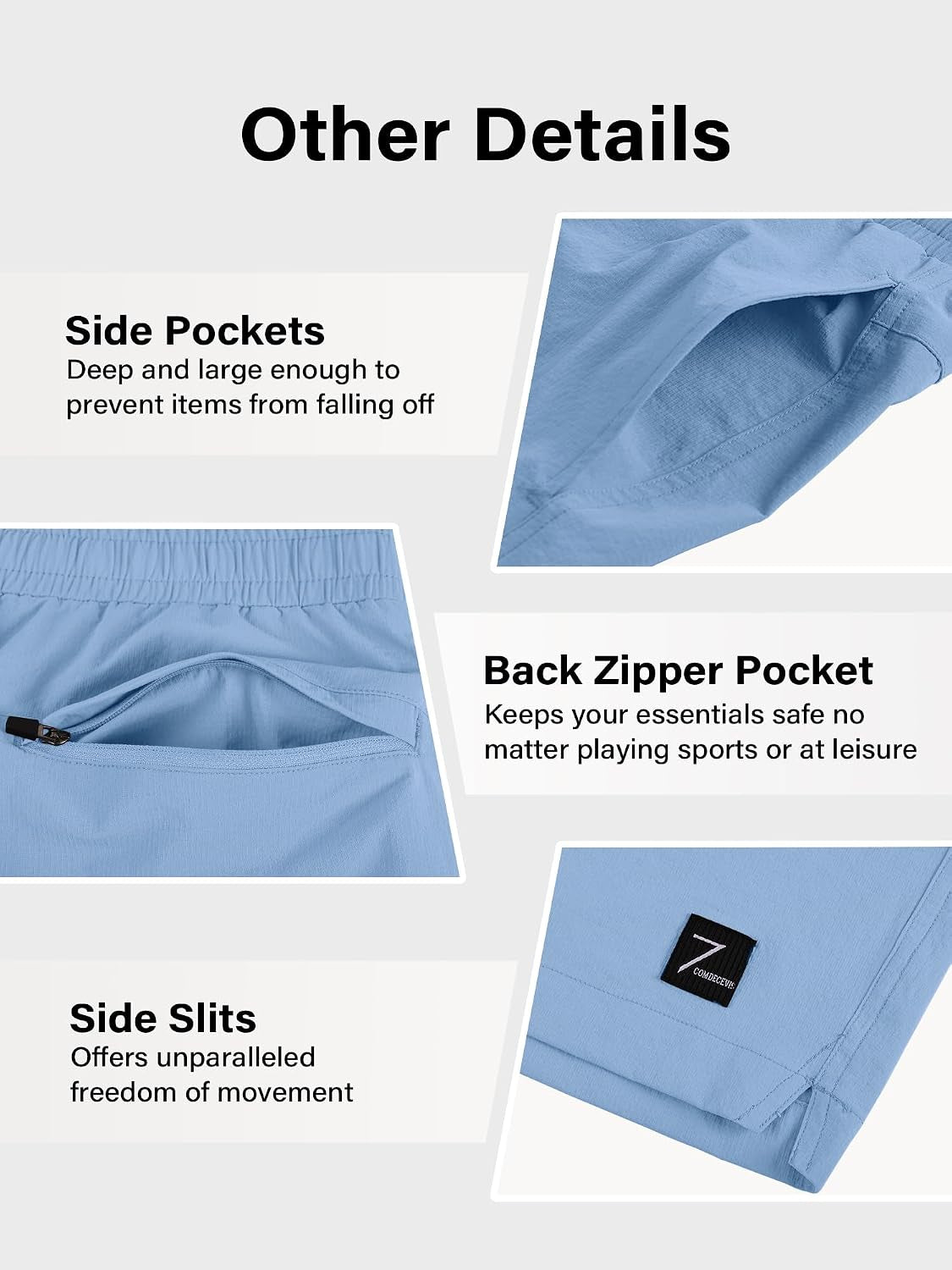 Men'S Athletic Shorts 7 Inch Lightweight Quick Dry Stretch Casual Gym Running Shorts