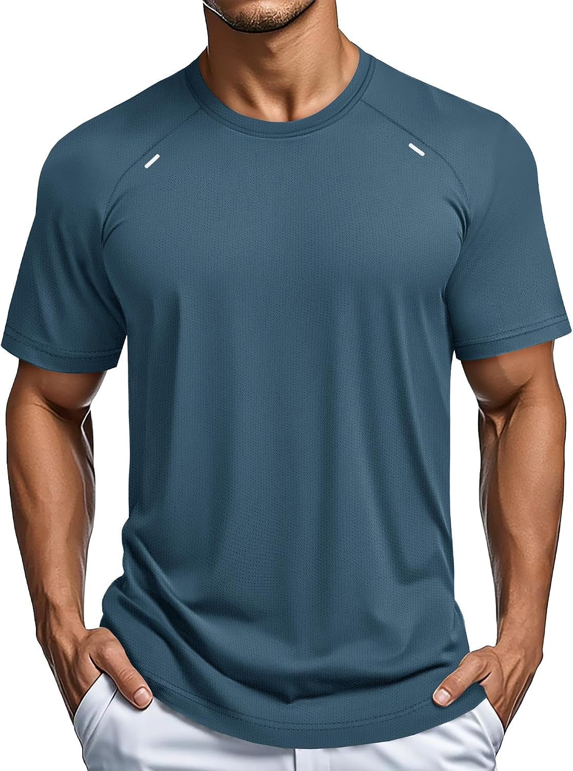 Men'S Dry Fit Shirts Mesh Short Sleeve Athletic Lightweight Workout Performance Hiking Shirt