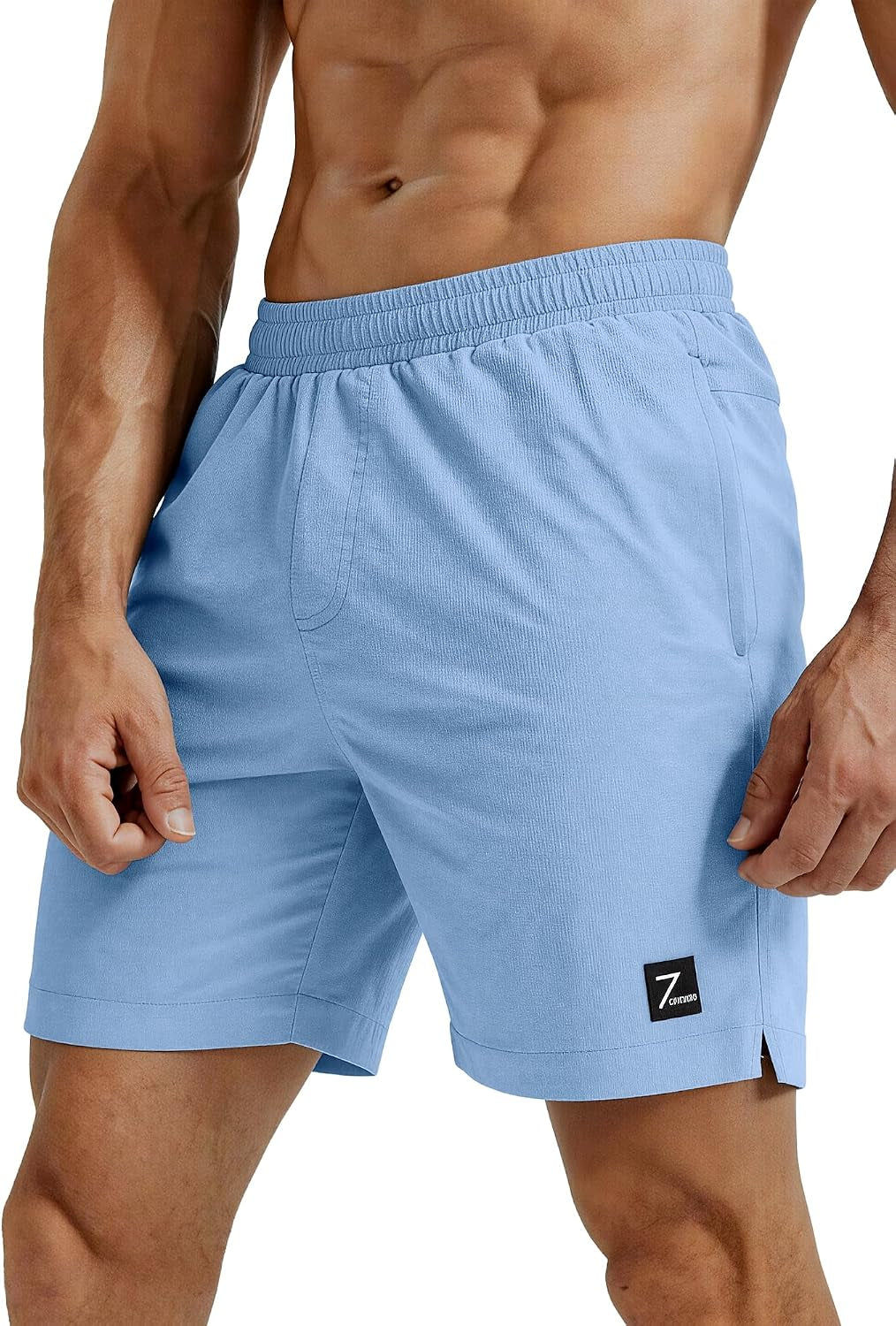 Men'S Athletic Shorts 7 Inch Lightweight Quick Dry Stretch Casual Gym Running Shorts