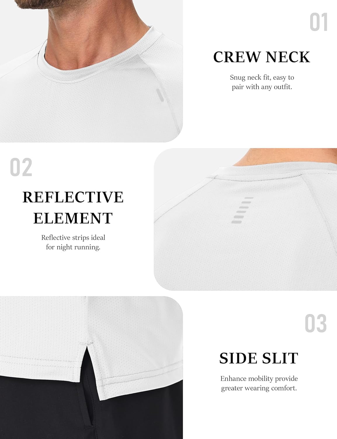 Men'S Dry Fit Shirts Mesh Short Sleeve Athletic Lightweight Workout Performance Hiking Shirt