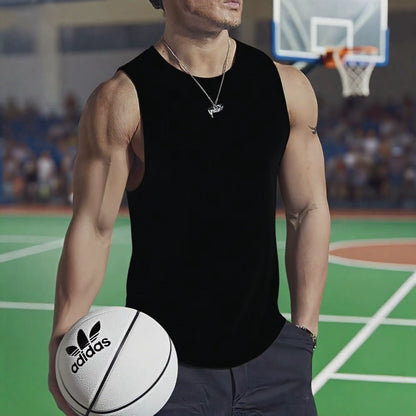 Summer Men'S Gym Tank Top Fitness Training Clothing Quick-Drying Loose Bodybuilding Sleeveless Shirt Men Fashion Basketball Vest