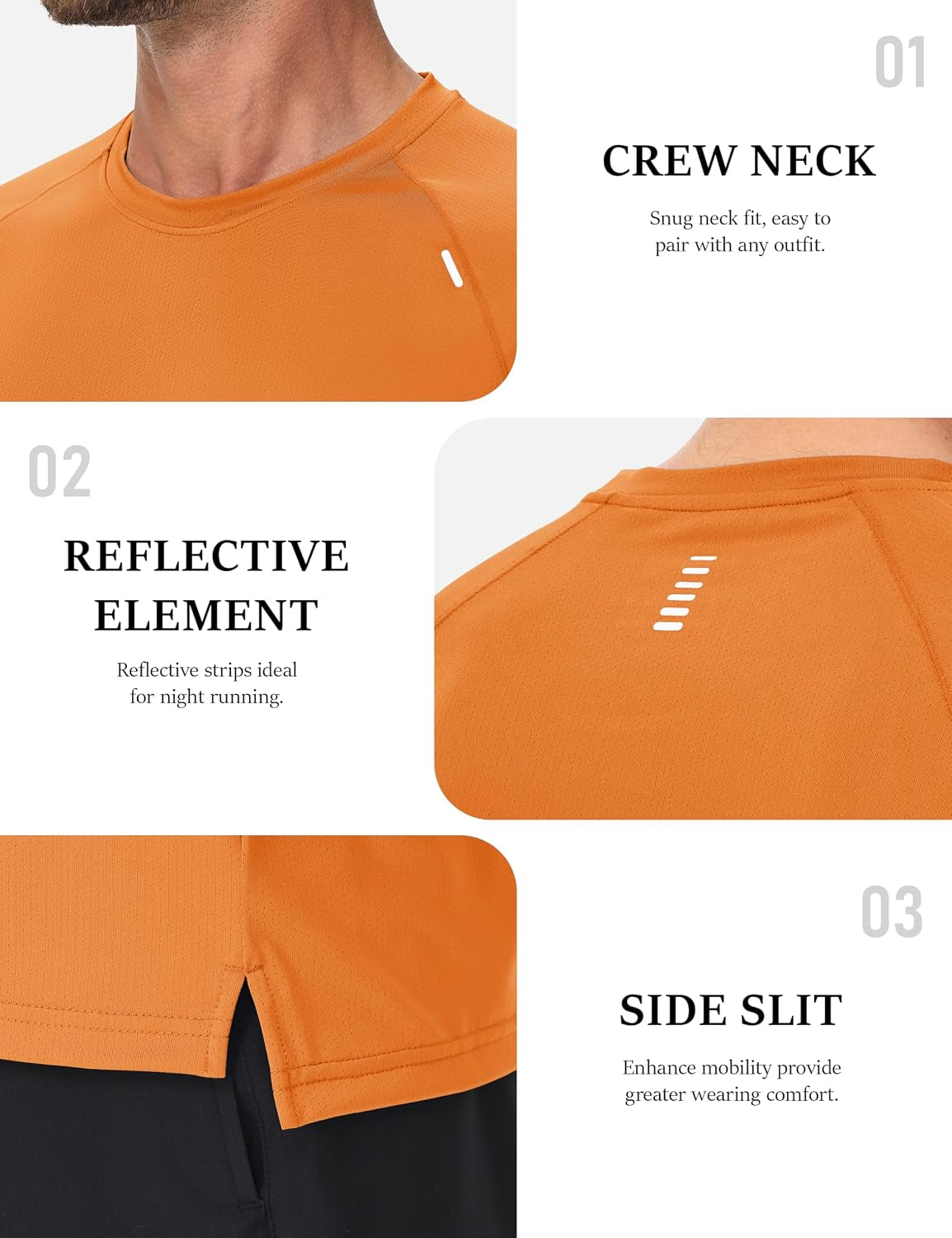 Men'S Dry Fit Shirts Mesh Short Sleeve Athletic Lightweight Workout Performance Hiking Shirt