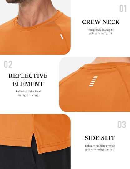 Men'S Dry Fit Shirts Mesh Short Sleeve Athletic Lightweight Workout Performance Hiking Shirt