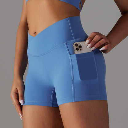 Yoga Shorts with Phone Pocket Design Fitness Sports Pants