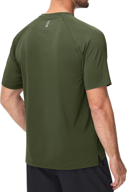 Men'S Dry Fit Shirts Mesh Short Sleeve Athletic Lightweight Workout Performance Hiking Shirt