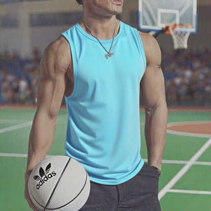 Summer Men'S Gym Tank Top Fitness Training Clothing Quick-Drying Loose Bodybuilding Sleeveless Shirt Men Fashion Basketball Vest