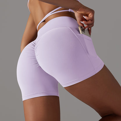 Yoga Shorts with Phone Pocket Design Fitness Sports Pants