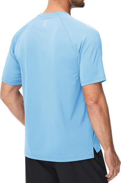 Men'S Dry Fit Shirts Mesh Short Sleeve Athletic Lightweight Workout Performance Hiking Shirt