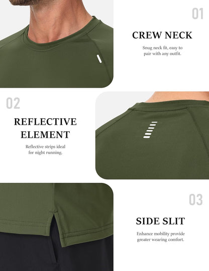 Men'S Dry Fit Shirts Mesh Short Sleeve Athletic Lightweight Workout Performance Hiking Shirt