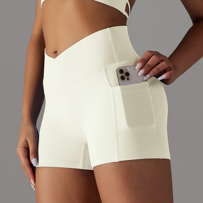 Yoga Shorts with Phone Pocket Design Fitness Sports Pants