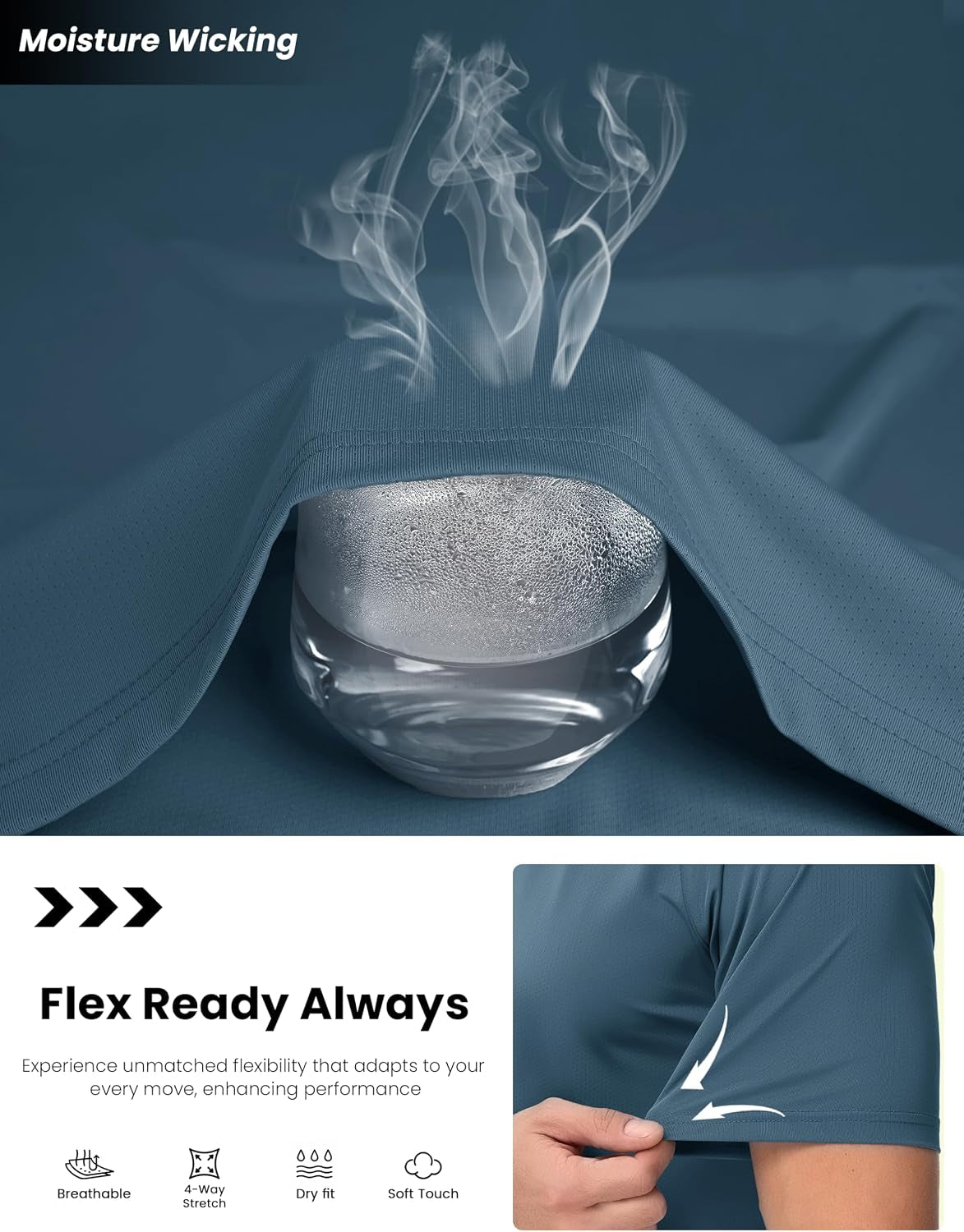 Men'S Dry Fit Shirts Mesh Short Sleeve Athletic Lightweight Workout Performance Hiking Shirt