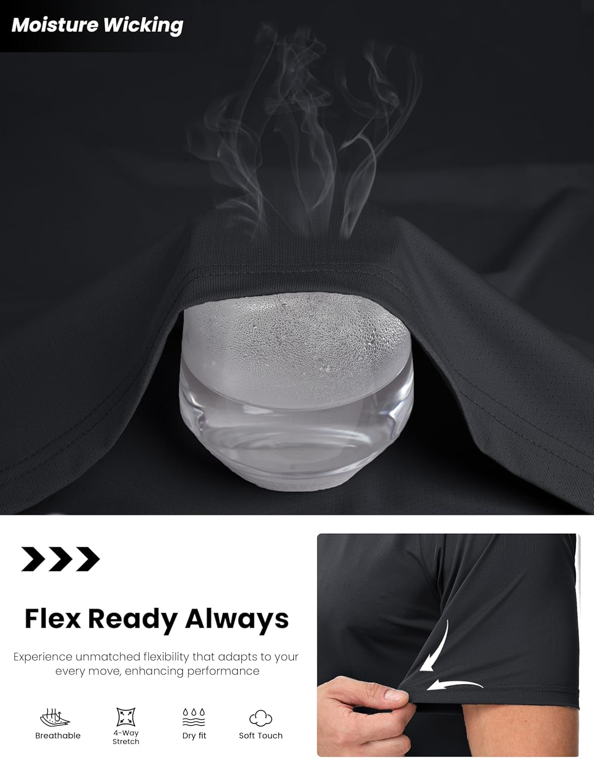 Men'S Dry Fit Shirts Mesh Short Sleeve Athletic Lightweight Workout Performance Hiking Shirt